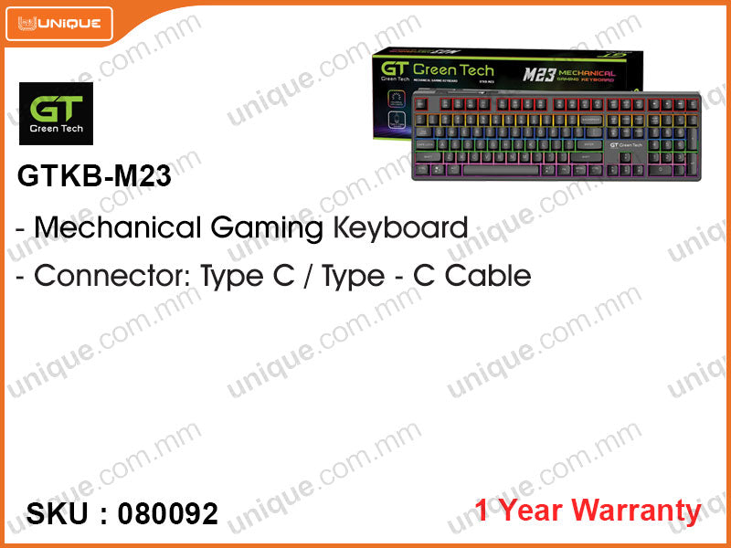 Green Tech GTKB-M23 Mechanical Gaming Keyboard (Black)