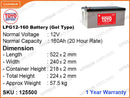 TOYO LGP12-160 Battery (Gel Type)