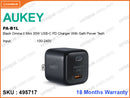 AUKEY PA-B1L Black Omina II Mini 30W USB-C PD Charger With GaN Power Tech