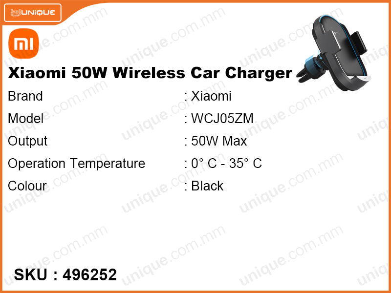 Xiaomi Pro WCJ05ZM Black 50W Max Wireless Car Charger