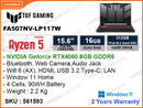 TUF F15 FA507NV-LP117W Mecha Grey (AMD Ryzen 5-7535HS, 16GB DDR5 4800MHz (1 slot free), PCIe M.2 Gen 4 SSD 512GB (M.2 PCIe Slot Free), Nvidia Geforce RTX4060 8GB GDDR6, Window 11, 15.6" FHD (1920x1080 IPS Level Panel), Weight 2.2kg)