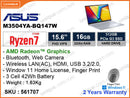ASUS Vivobook M3504YA-BQ147W Cool Silver (AMD Ryzen 7-7730U, 16GB DDR4 3200MHz, PCIe M.2 SSD 512GB, Window 11, 15.6" FHD VIPS 1920x1080, Weight 1.6 Kg)