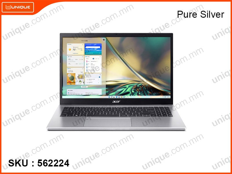 acer Aspire 3 A315-59-35KN Pure Silver (Intel Core i3-1215U, 8GB DDR4, PCIe M.2 SSD 512GB, 15.6" FHD IPS, Weight 1.7 Kg)