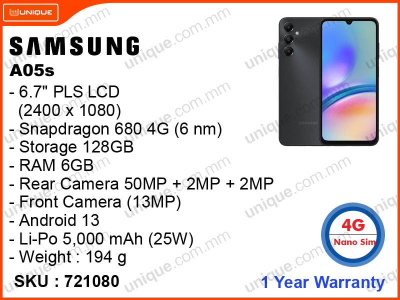 SAMSUNG Galaxy A05s 6GB, 128GB