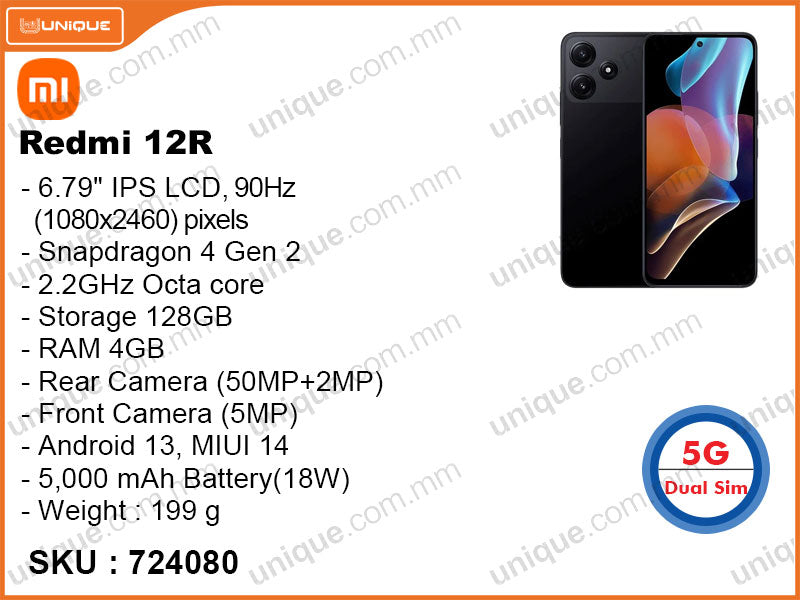 Redmi 12R 5G 4GB, 128GB (Without Warranty)