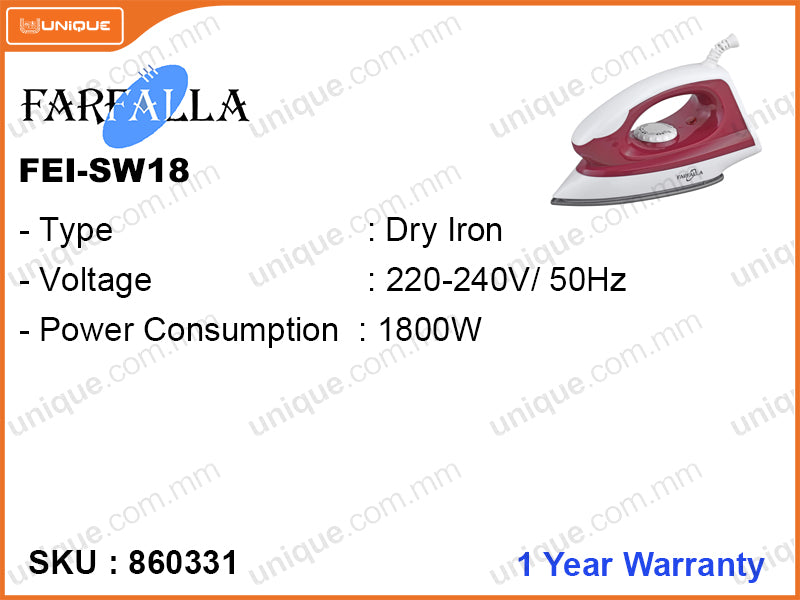 FARFALLA Dry Iron FEI-SW18