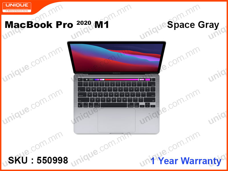 Apple MacBook Pro 2020 256GB(Apple M1 Chip 8-Core CPU,8 Core GPU, 8GB, 256GB, 13", Weight 1.4 Kg)