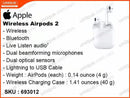 Apple Wireless Airpods 2