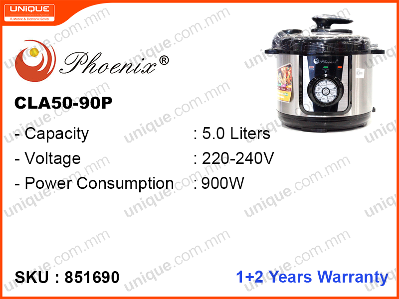 Phoenix Pressure Cooker, (CLA50-90P) 5L