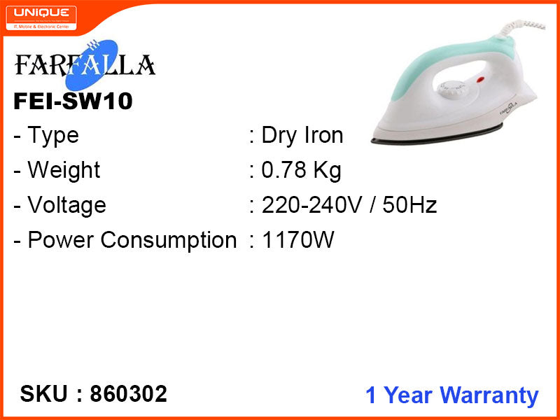 FARFALLA Dry Iron FEI-SW10