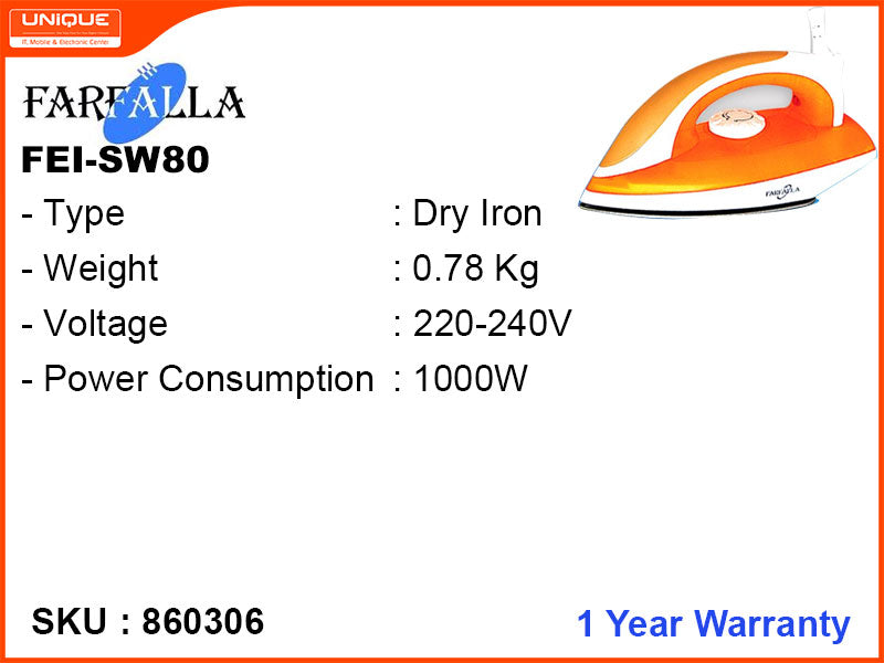 FARFALLA Dry Iron FEI-SW80