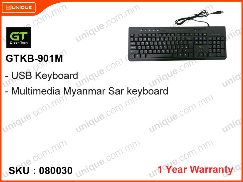 Green Tech GTKB-901M Black USB Keyboard