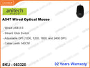 anitech A547 Black Wired Optical Mouse
