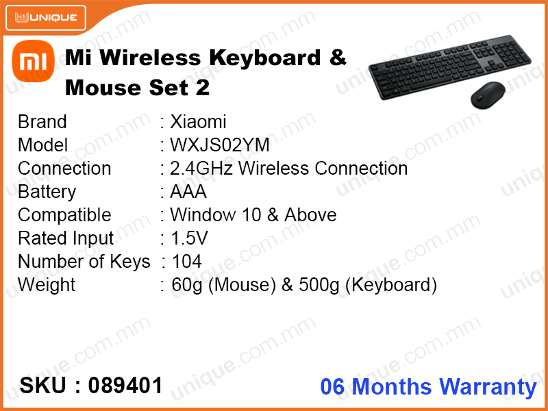 Mi WXJS02YM Black Wireless Keyboard & Mouse Combo