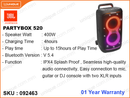 JBL PARTYBOX520 Portable Bluetooth Speaker