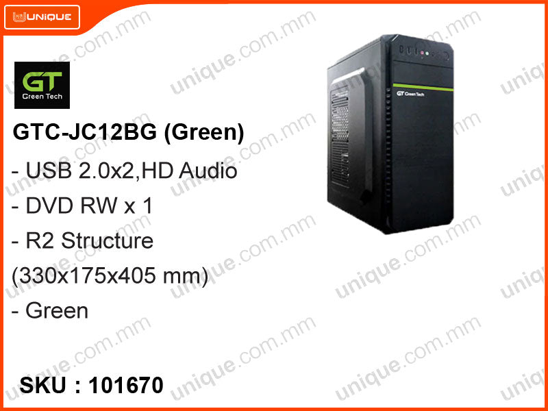 Green Tech Casing GTC-JC12BG (Green)