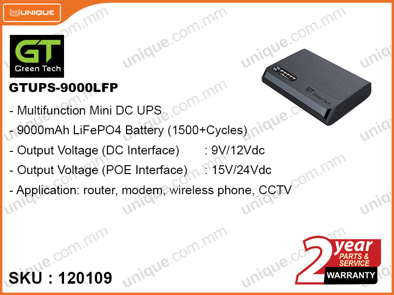 Green Tech GTUPS-9000LFP Multifunction Mini DC UPS