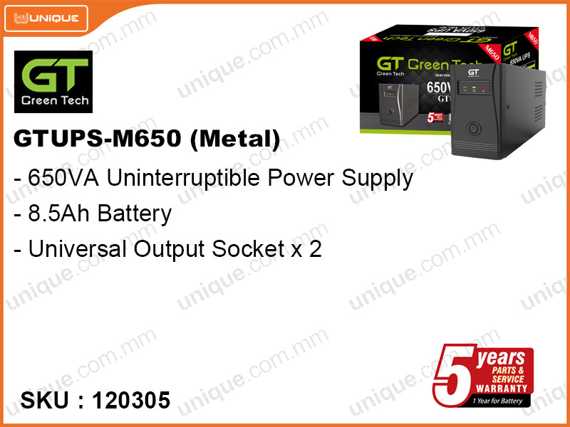 Green Tech 650VA UPS GTUPS-M650 Metal