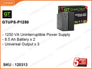 Green Tech 1250VA UPS 8.5Ah GTUPS-P1250 Metal (Battery 01 Year)
