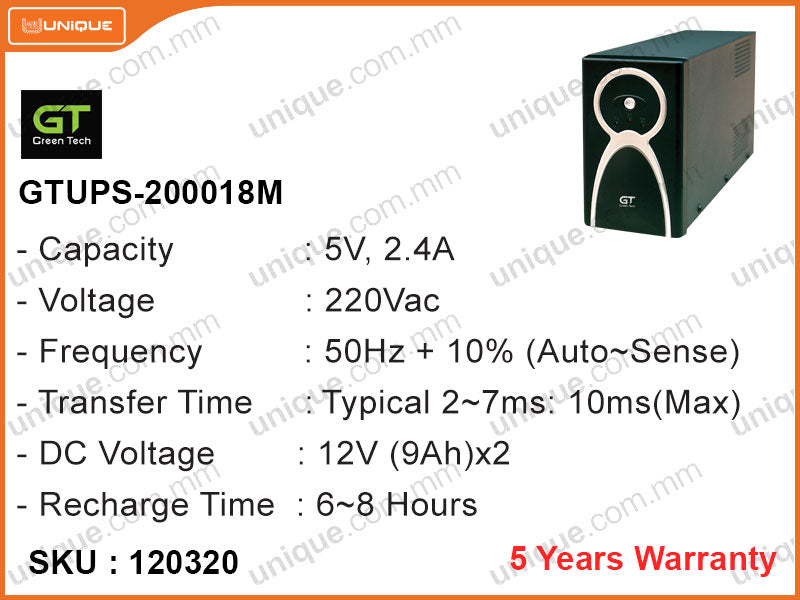 Green Tech 2000VA UPS GTUPS-200018M Meta