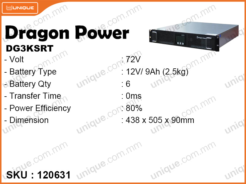 Dragon Power 3KVA Rack Type Online UPS