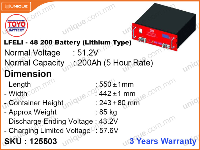 TOYO LFELi-48 200 Battery (LithiumType)