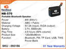 NexBeat NB-570 Black Portable Bluetooth Speaker
