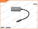 anitech RA202 Gray USB C to Ethernet Adapter