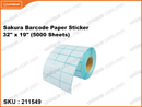 Sakura Barcode Paper Sticker 32" x 19" (5000 Sheets) Direct Thermal