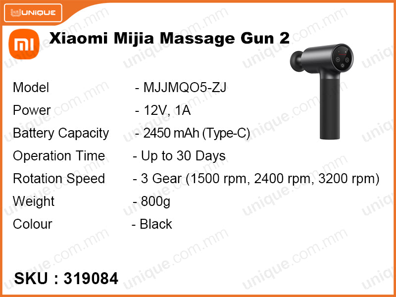 Xiaomi Mijia MJJMQ05-ZL Black Fascial Massage Gun 2
