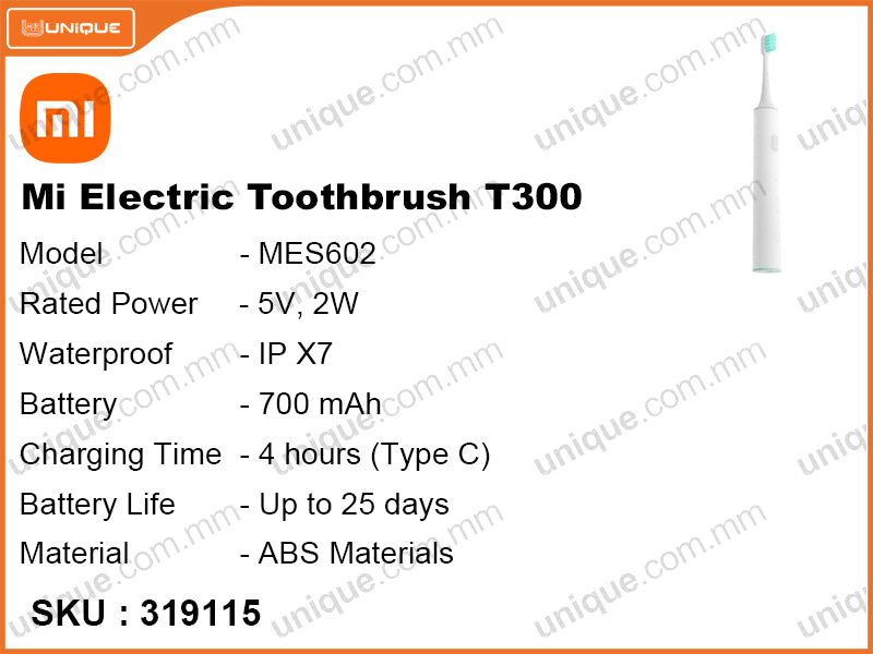 Xiaomi T300 White Electric Toothbrush