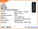 NexBeat NB-30T Black Portable Bluetooth Speaker