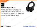Marshall MONITOR III A.N.C Black Wireless Headphone