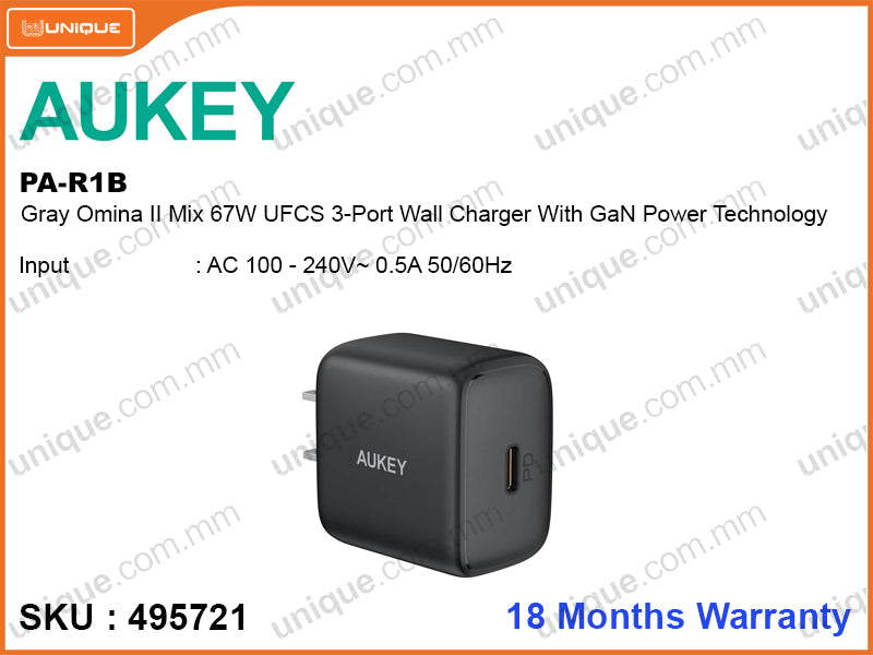 AUKEY PA-R1B Black Swift 20W USB-C PD Wall Charger