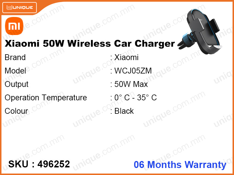 Xiaomi Pro WCJ05ZM Black 50W Max Wireless Car Charger