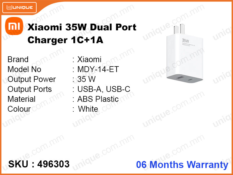 Xiaomi MDY-14-ET White 1C+1A 35W Dual Port Charger