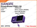 Kanote PDS1-30 Purple 30000mAh PowerDome Speed 22.5W Power Bank