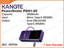 Kanote PDS1-20 Purple 20000mAh PowerDome Speed 22.5W Power Bank