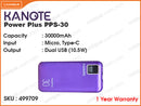 Kanote PPS-30 Violet 30000mAh Power Plus 10.5W Power Bank