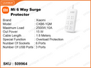 Mi CXB6-1QM White 2500W 6 Way Surge Protector