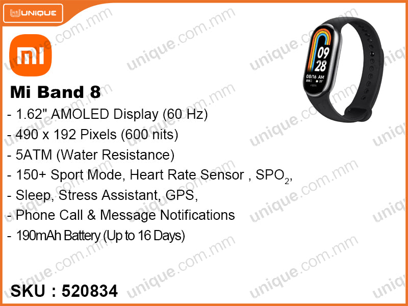 Mi Band 8 Black (Without Warranty)