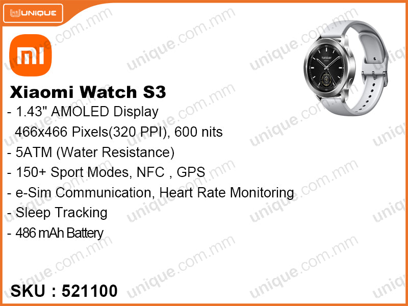 Xiaomi Watch S3 (Without Warranty)