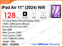 iPad Air 11'' M2 (2024) 6th Gen 128GB Wifi