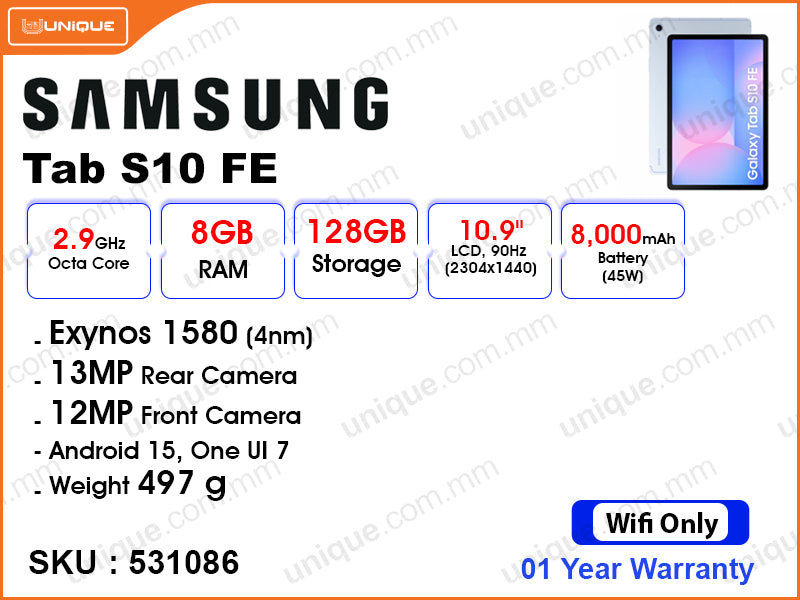 SAMSUNG Galaxy Tab S10 FE Wifi 8GB, 128GB