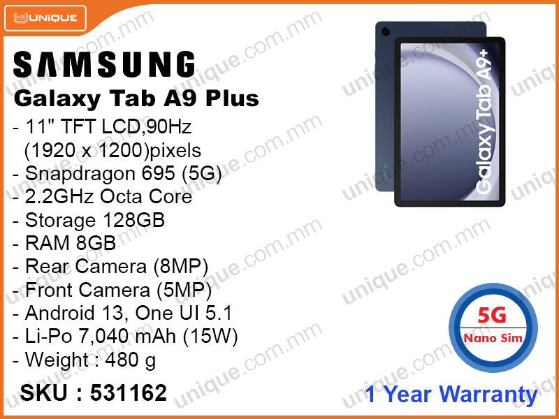 Samsung Galaxy Tab A9 Plus 5G 8GB, 128GB