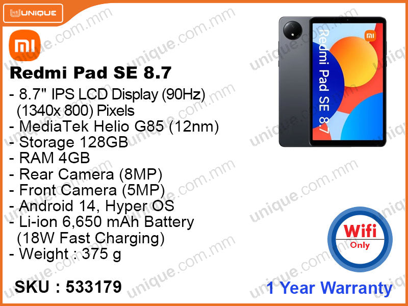 Redmi Pad SE 8.7" 4GB, 128GB Wifi