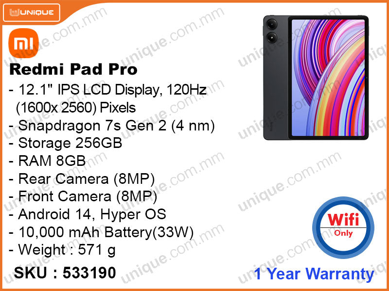 Redmi Pad Pro 8GB, 256GB Wifi