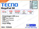 TECNO MegaPad SE 8GB, 256GB