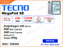 TECNO MEGAPAD SE 4GB, 128GB Wifi