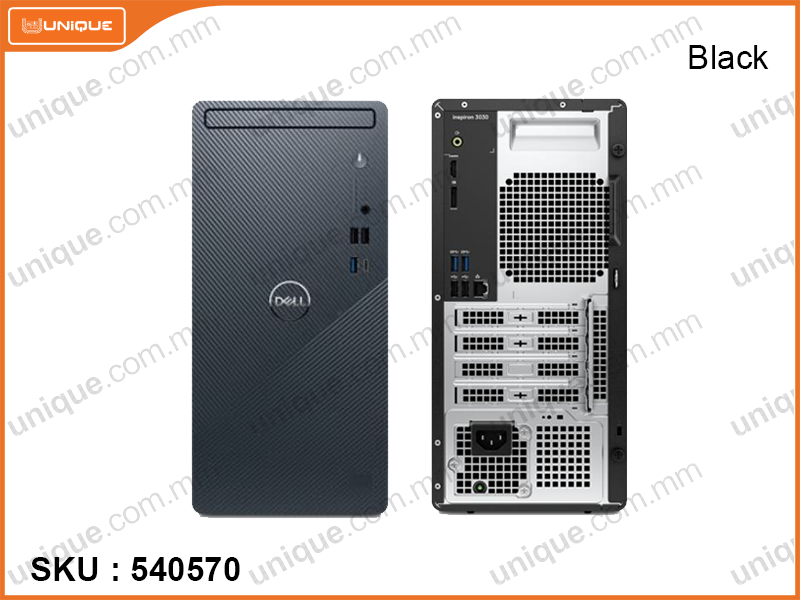 DELL Inspiron 3030MT Black (Intel Core i5-14400, 8GB DDR5 4800MHz (upto 64GB), PCIe M.2 SSD 512GB (upto 1TB, Sata 2.5"/3.5" slot), Window 11, DELL Keyboard & Mouse)